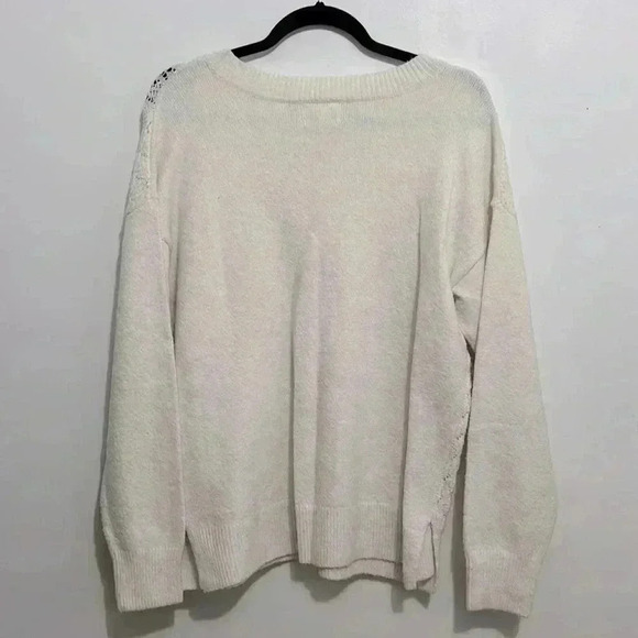 BNWT Lucky Brand Women’s v-neck Sweater size M in  Cream - Picture 3 of 4